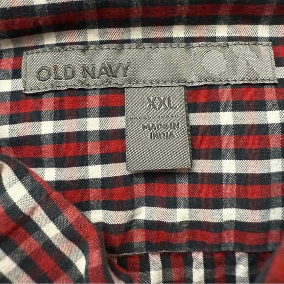 OLD Navy Men's XXL Vtg Holiday Plaid 100% Cotton Button Down Business Shirt - Picture 4 of 11